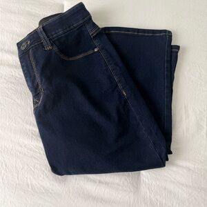 Angels Dark Blue Straight Crop Jeans